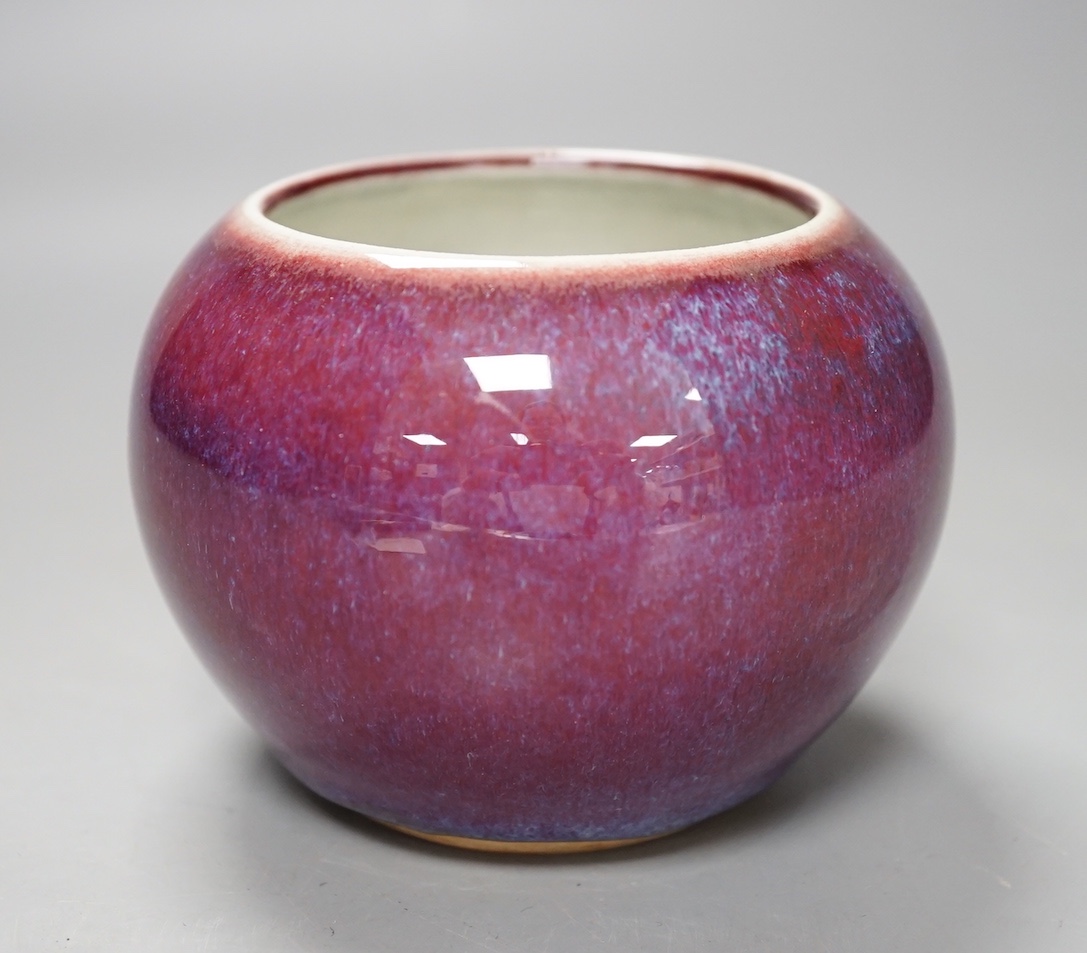 A Chinese flambé glazed water pot 8cm